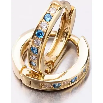 Náušnice Dětské náušničky žluté zlato 585 kroužky se zirkony 52GZ-3342ZMB