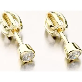 Náušnice Dámské náušnice žluté zlato 585 se zirkonem 52GZ-3033Z-SR