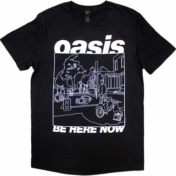 Pánská móda Oasis tričko, Be Here Now Line Drawing Black, pánské XL