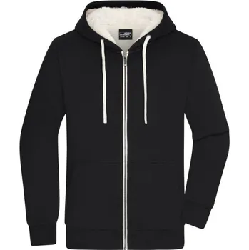 Pánské oblečení DAIBER JN 1320 / Pánská mikina s kapucí na zip - black/nature XL