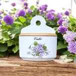 Slánka závěsná s víčkem Fialky 0,70l nápis Cukr Český porcelán Dubí