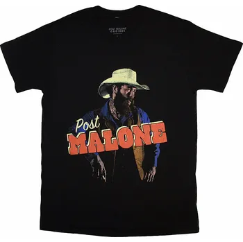 Pánské tričko Post Malone tričko, Cowboy Black, pánské XXL