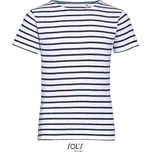 SOL´S MILES / Dětské pruhované tričko - white/navy 130-140