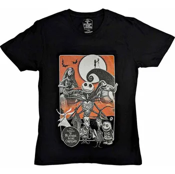 Pánská móda The Nightmare Before Christmas tričko, Orange Moon Embellished Black, pánské XL
