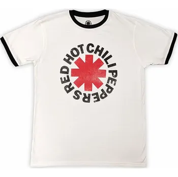 Pánská móda Red Hot Chili Peppers tričko, Logo Ringer White, pánské XL