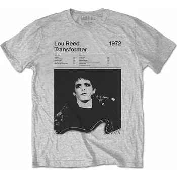 Pánská móda Lou Reed tričko, Transformer Track List Grey, pánské M