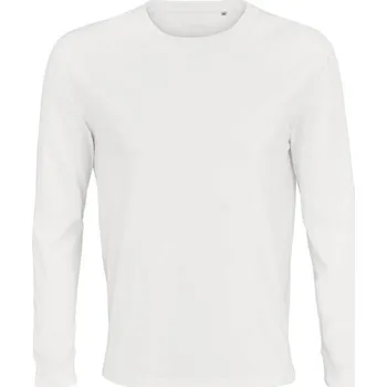 Pánské tričko SOL´S PIONEER LSL / Pánské tričko s dlouhým rukávem z bio bavlny - white M