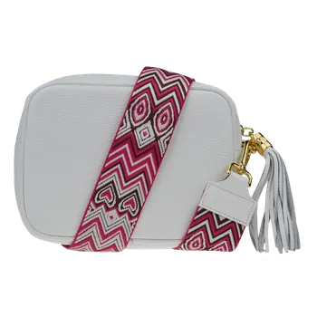 NovaKabelka.cz Kožená italská crossbody kabelka Bala Bianca s přídavným popruhem VII