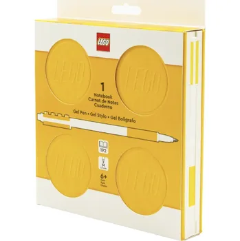 Zápisník LEGO Zápisník s gelovým perem jako klipem a náhradní náplní - žlutý