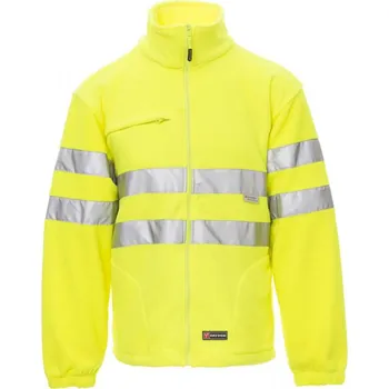 Pánská mikina PAYPER LIGHT FLUO 000344-0069 / Fleece mikina s reflexními pruhy 3M - žlutá 4XL