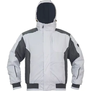 pracovní bunda CERVA DAYBORO / Zimní pilotka s odepínací kapucí - bílá 4XL