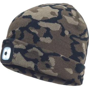 Pokrývka hlavy CERVA DEEL / Zimní čepice s LED lampou - camouflage green Univerzální