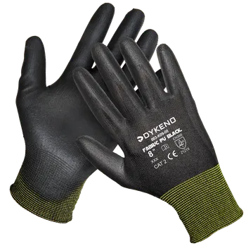 Pracovní rukavice DYKENO FABRIC PU BLACK 003-K09 / Povrstvené textilní rukavice - černá 11