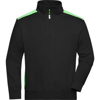 Pánská mikina DAIBER JN 868 / Pánská pracovní mikina s 1/2 zipem - black/lime green L
