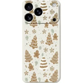 Ochranný kryt se vzorem vánočních perníčků pro iPhone 17 Pro Max - béžový