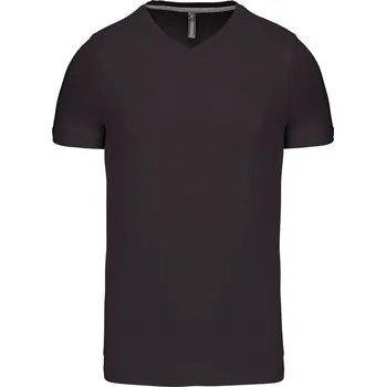 Pánské tričko KARIBAN VINTAGE V-NECK K357 / Pánské tričko s krátkým rukávem - dark grey XXL