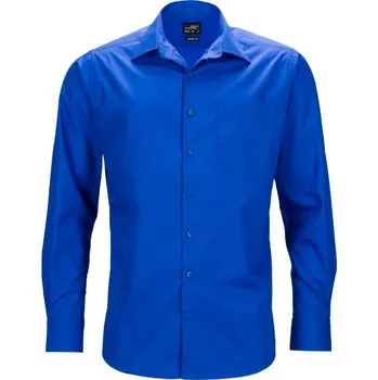 DAIBER JN 642 / Pánská popelínová business košile s dlouhým rukávem - royal 5XL