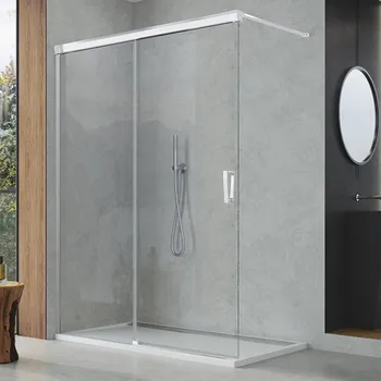 RONAL WALK IN CADURA Pevná stěna samostatná s posuvným dílem aluchrom čiré CAW2G1005007