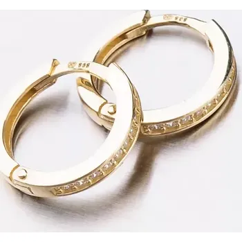 Náušnice Dětské náušničky žluté zlato 585 kroužky se zirkony 52GZ-3344ZBB