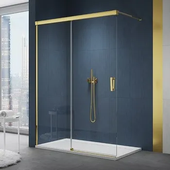 RONAL WALK IN CADURA Pevná stěna samostatná s posuvným dílem zlatá Screen CAW2G1501287