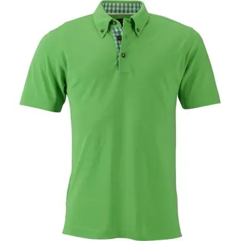 DAIBER JN 716 / Pánská polokošile v tradičním krojovém vzhledu - lime green/lime green white XXL
