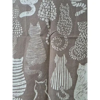 Šála Elegantní dámská šála motiv kočky béžová