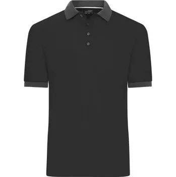 Pánské tričko DAIBER JN 1304 / Pánská kontrastní polokošile - black/anthracite melange S