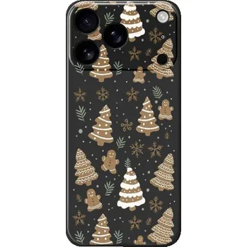 Ochranný kryt se vzorem vánočních perníčků pro iPhone 17 Pro - černý