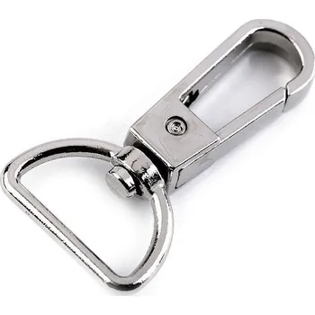 Kovová karabina otočná, průvlek 20 mm Balení: 1 ks, Varianta: 1 nikl - 8591149388194