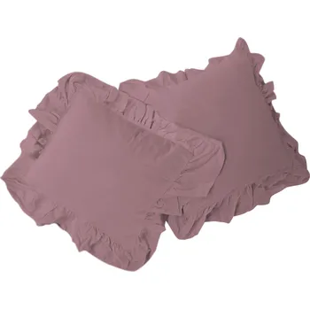 Povlak na dekorativní polštářek DEKORAČNÍ POVLAK NA POLŠTÁŘ STONEWASHED SADA 2 KS 40X40 CM FIALOVÁ