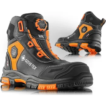 Pracovní obuv VM FOOTWEAR VERMONT 7780-S7L / Bezpečnostní kotníková obuv S7L FO HRO AN SR BOA, GORE-TEX® membrána - černá/oranžová 42