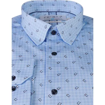 Pánská košile FERATT Košile AMOS modrá REGULAR Velikost: M