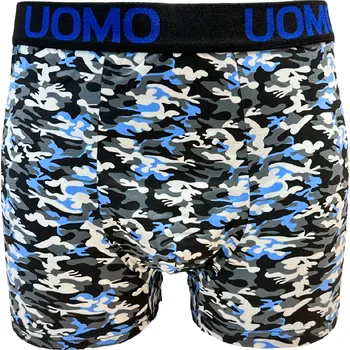 Pánské kraťasy Pánské bavlněné boxer šortky šedo-modré D5112 Velikost: 6XL