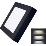 Solight LED mini panel CCT, přisazený, 12W, 900lm, 3000K, 4000K, 6000K, čtvercový, černá barva