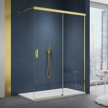 RONAL WALK IN CADURA Pevná stěna samostatná s posuvným dílem zlatá shade CAW2D1201268