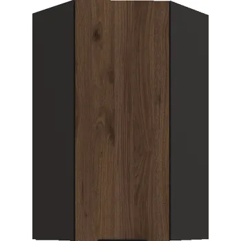 Kuchyňská linka Horní skříňka rohová 60 x 60 GN-108 (45°) 1F Monza černá matná/ořech okapi