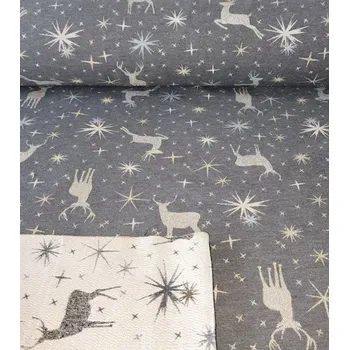 RTex vánoční látka šedá 1.399999976158142 m