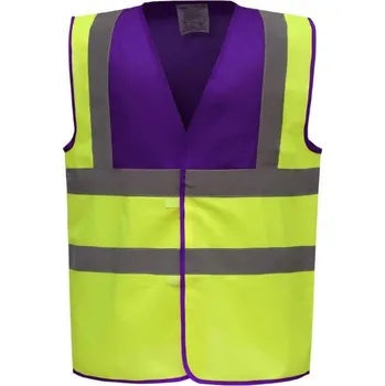 reflexní vesta YOKO HI-VIS HVW100 / Bezpečnostní vesta - purple/hi vis yellow M
