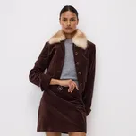 Reserved - Sukně s ozdobným páskem - tmavě hnědá - 122EU-89X - 122EU-89X-S