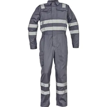 Pracovní kombinéza CERVA CIUDADES ZAMORA RFLX / Lehká kombinéza s reflexními pruhy - šedá 60