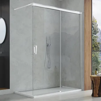 RONAL WALK IN CADURA Pevná stěna samostatná s posuvným dílem aluchrom čiré CAW2DSM25007