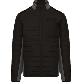 KARIBAN VINTAGE K6171 / Pánská prošívaná bunda - black/dark grey heather XXXL