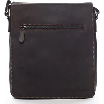 Kabelka Praktická pánská kožená velká crossbody Yves Green Wood, hnědá