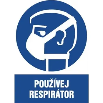 Značka Používej respirátor! - plast, 210 × 297 mm