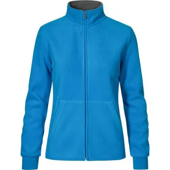 Dámská móda PROMODORO 7985 / Dámská dvojitá fleecová bunda - turquoise/light grey XXL