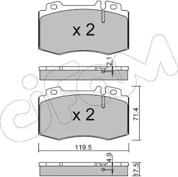 Auto-moto Sada brzdových destiček, kotoučová brzda CIFAM 822-563-5