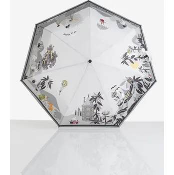 Deštník Skládací deštník Moomin Island grey 100cm, Lasessor Finsko Světle šedá