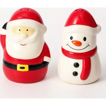 Keramický dřez EH Excellent Houseware NOELUNE Slánka a pepřenka Santa Claus a sněhulák