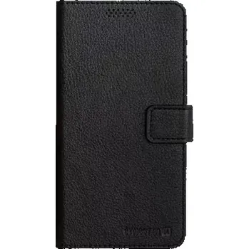 Pouzdro na mobilní telefon SWISSTEN LIBRO UNI BOOK II pouzdro XXL černá koženka (39000316)