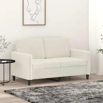 Pohovka vidaXL 2místná pohovka 120 cm samet [359432] Barva: krémová